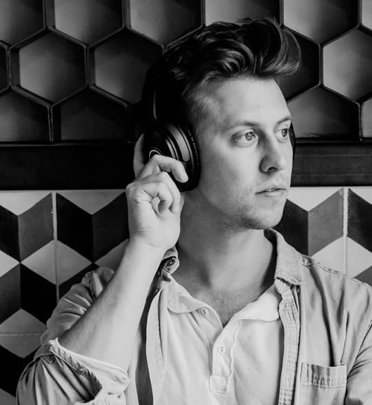 Man wearing headphones